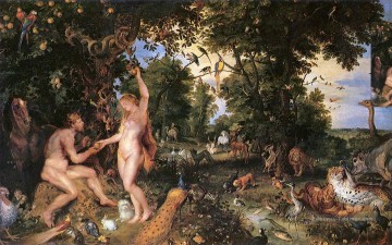 Adam et Eve grand Peter Paul Rubens Peinture à l'huile